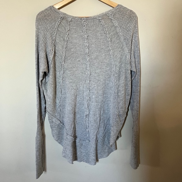 Free People We The Free Catalina Thermal Long Sleeve Tee Gray XS - Picture 6 of 8